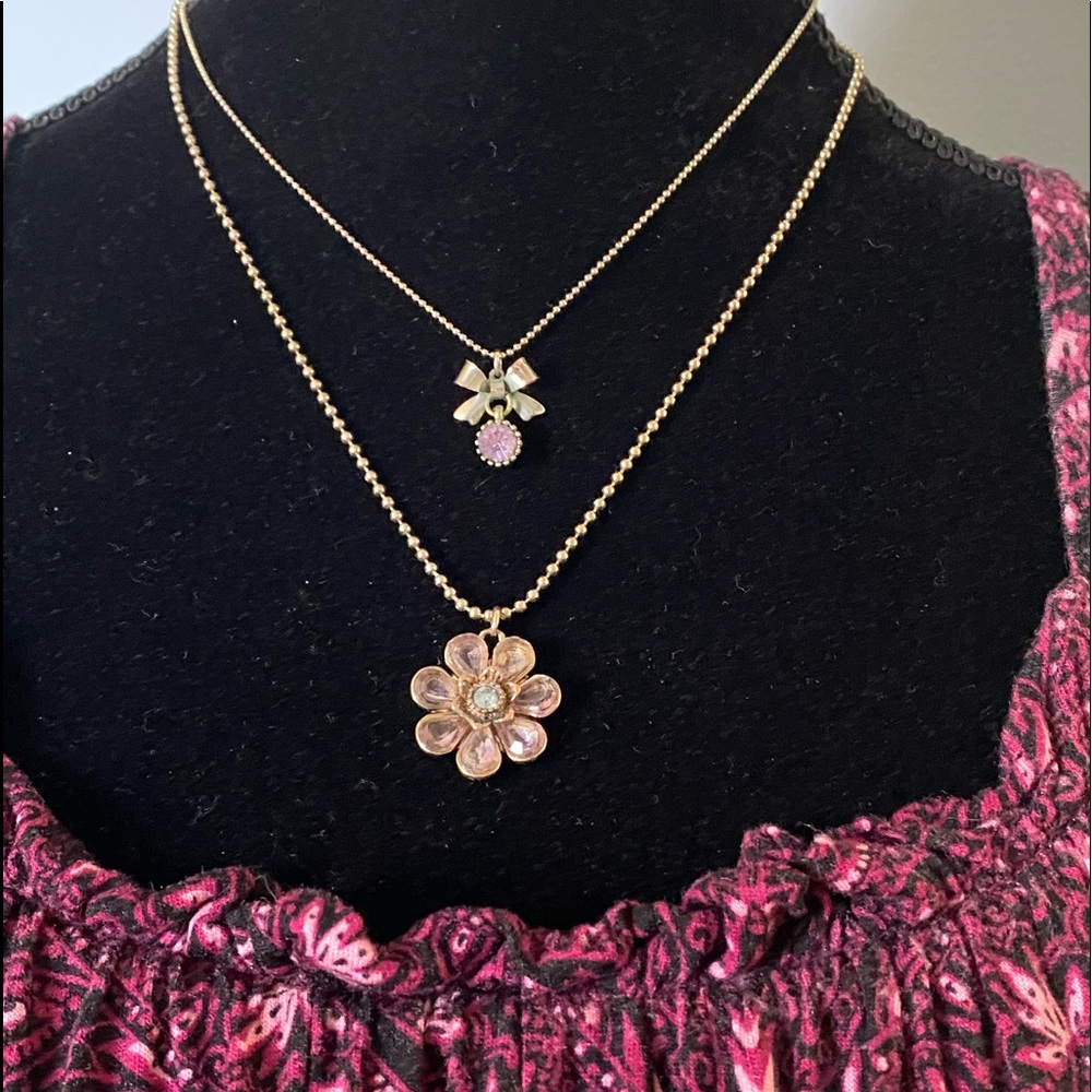 Betsey Johnson Flower Layered Necklace